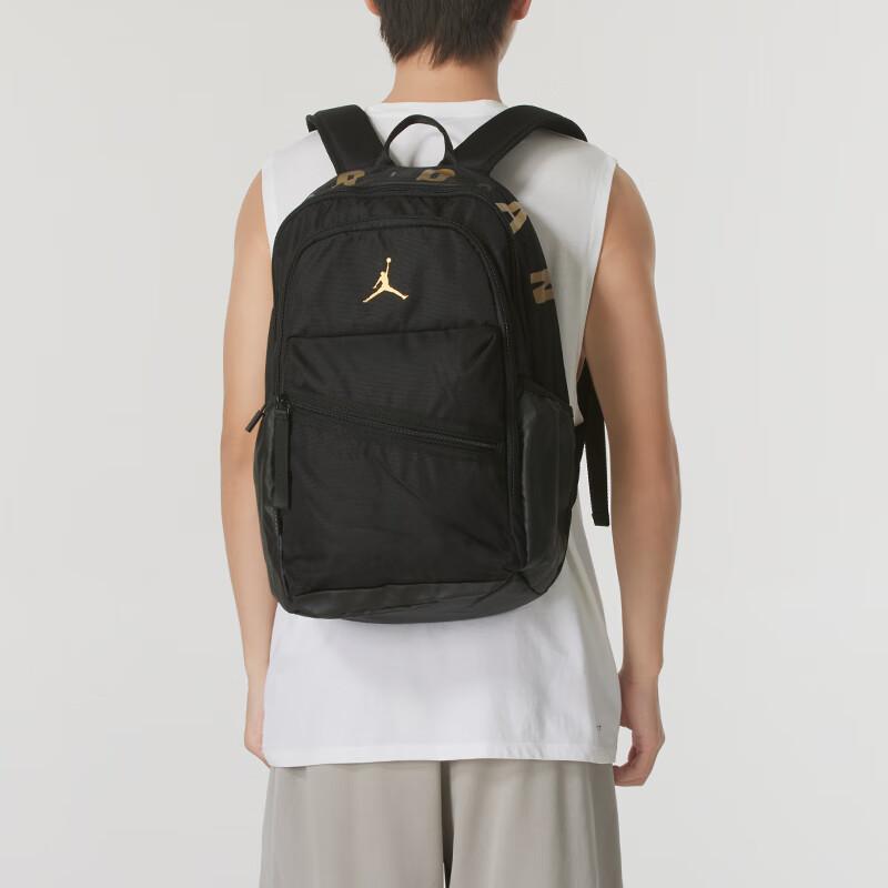 Jordan Large Capacity Sports Casual Versatile Polyester Backpack Medium Unisex Backpack Black JD2443001AD-001