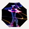 Neon Art, Anime Character Themed Automatic Opening and Closing Umbrella, Compact Travel Umbrella, Lightweight and Portable, Suitable for Bea