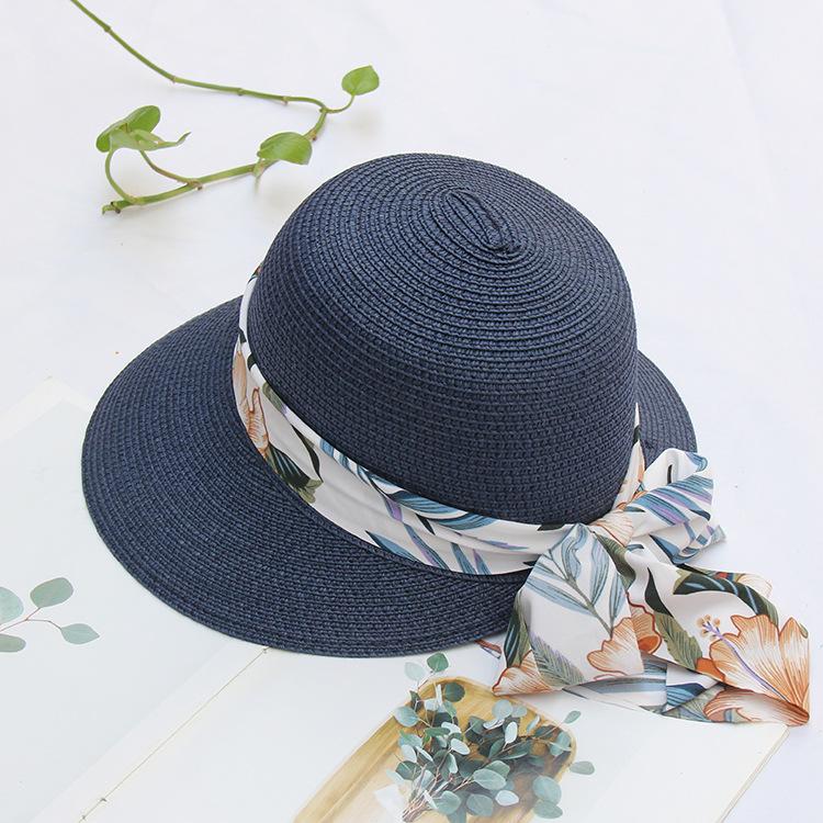 2023 Women's Sun Hat Big Bow Wide Brim Floppy Summer Hats For Women Beach Panama Straw Bucket Hat Sun Protection Visor Femme Cap