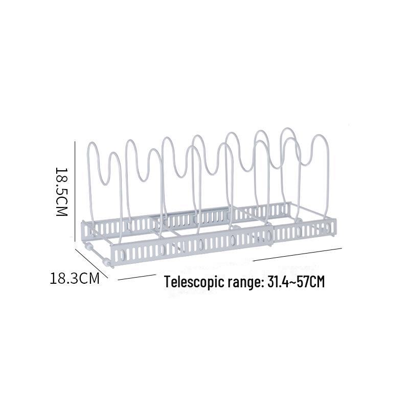 Retractable Pot Lid Rack for Kitchen Countertop Storage