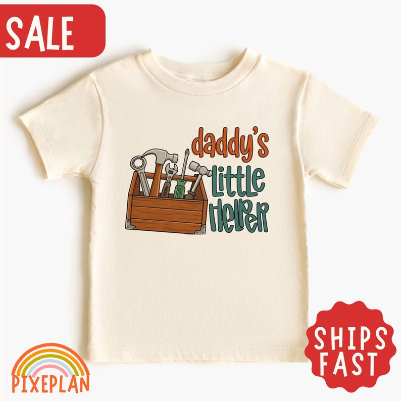 Daddy s Little Helper Toddler Shirt, Cute Toolbox Kids Tee, Handyman Boy Shirt, Construction Toddler Tee, Fathers Day Kids T-shirt 100
