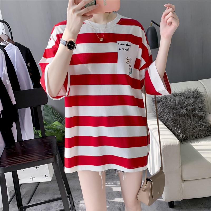 UNISEX t-shirts 2025 Summer oversized Women T-shirt korean stripe graphic y2k Tops Large size long T shirt Harajuku women's Clothes