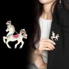 Fashion Zodiac Animal Enamel Horse Brooches For Women Clothing Coat Jewelry Accessories Gifts