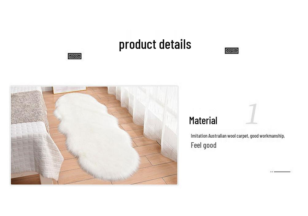 Grenzüberschreitende Plüsch-Kunstwolle Nachttisch-Sofa-Matte und Stuhlkissen - Weißer Teppich