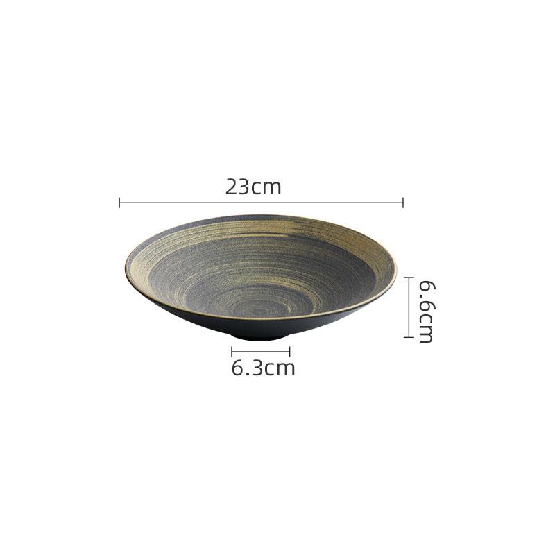 Retro Hand-painted Ceramic Small Foot Salad Bowl Dessert Bowl Pasta Bowl Fruit Bowls Restaurant Creative Specialty Tableware