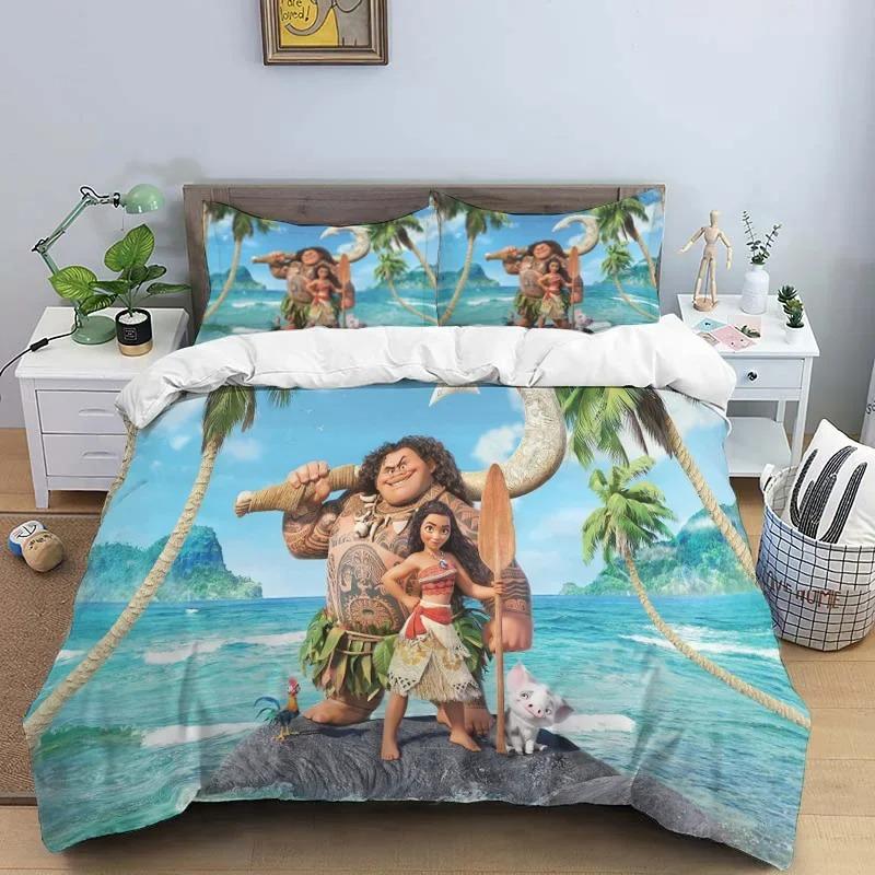 

Moana Maui Ocean 3D Printed Bedding Set Queen King Size Duvet Cover Set Comforter Cover With Pillowcase Set Home Textile Gift EU Single(135*200cm)3pcs