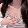 Stainless Steel Zircon Chain Hoist Pendant Necklace New Chinese Niche Versatile Clavicle Chain Light Luxury Advanced Sense Necklace