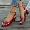 Fashion Summer Sandals for Women Solid Color Fish Mouth Thick High Heels Large Size Back Hollow Women Shoes Gladiator Sandalias Mujer