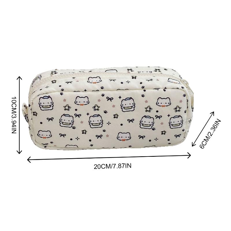 Large Capacity Multifunction Cartoon Pencil Box With Star Cat Print Design For School Office Supplies Cute Students Gift