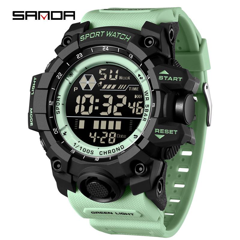 Orologio Sportivo Impermeabile Sanda per Adolescenti da Esterno - Alla Moda con Schermo Grande, Orologio Elettronico Multifunzione