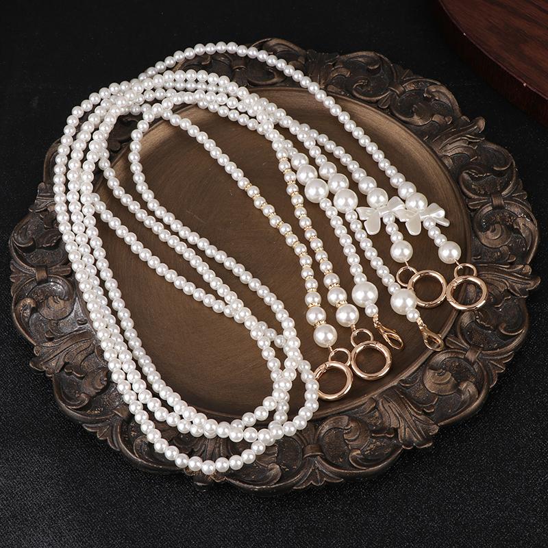 Cute 100-120Cm Purse Pearl Strap Beaded Chain Replacement Bag Pearl Chain Diy Bag Accessory Handbag