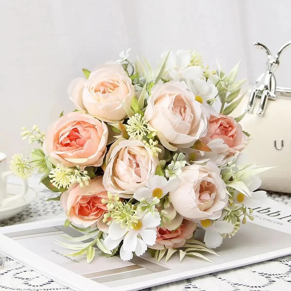 30cm Pink Imitation Rose Peony Flower Decorations Birthday Party Supplies Garden Decorations Spring and Summer Home Decorations