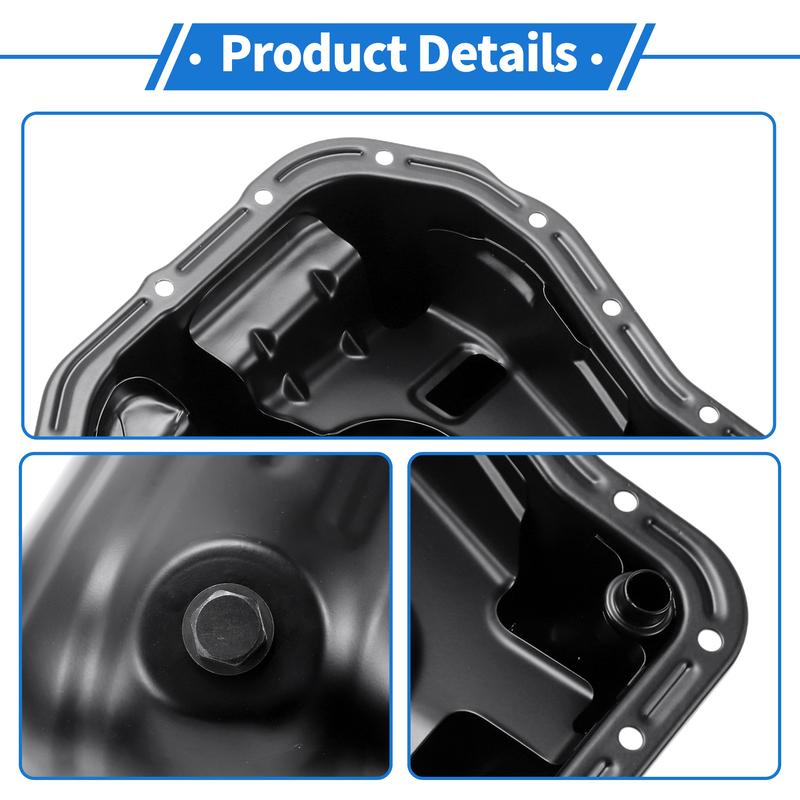 UXCELL No.11109AA093 Engine Oil Pan Oil Pan Sump Transmission Oil Pan for Subaru Forester 1999-2005 Iron Black