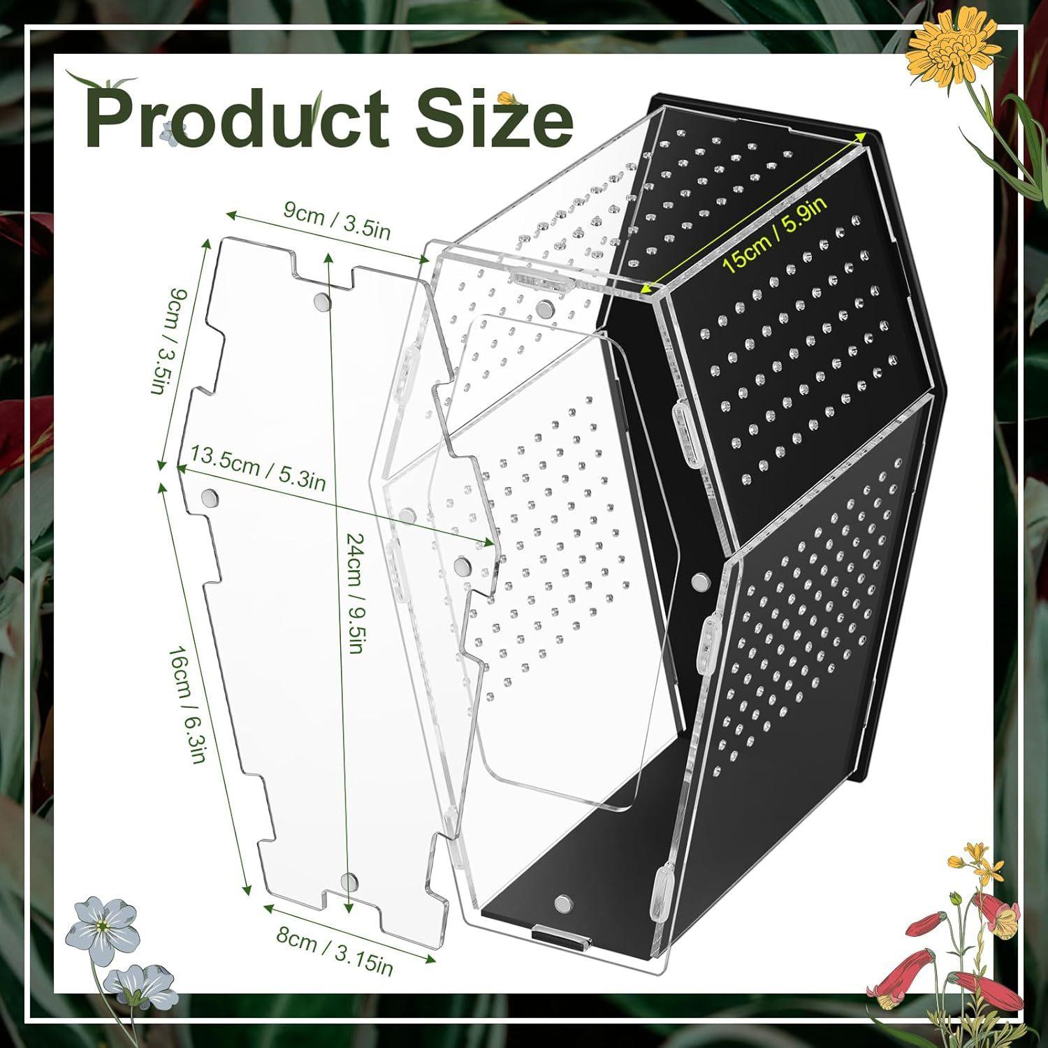 Acrylic reptile feeding box spider lizard palace breeding box high transparency visual ventilation ecological tank