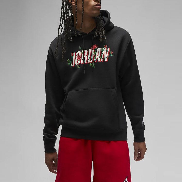 Jordan Floral Print Hoodie Men Tops Black FD0597-010
