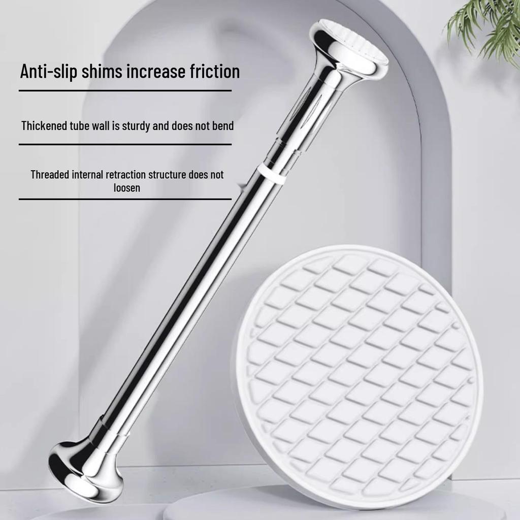 Tijă telescopică fără pumni: Suport pentru uscat haine și perdea ușor de instalat