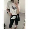 In the summer of 2026, the new Korean version of the letter-printed round neck loose casual versatile short-sleeved T-shirt women's top trendy ins