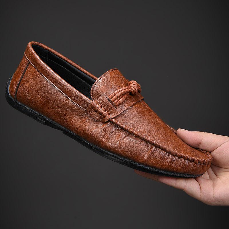 Fashion Men Loafers Shoes Man 2025 Fashion Comfy Slip-on Drive Moccasins Footwear Male Brand Leather Boat Shoes Men Casual Shoes