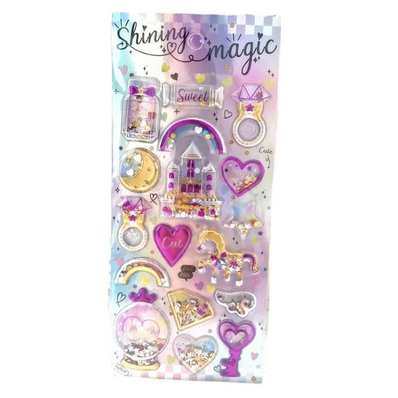 Cute Princess Series Scrapbook Journal Sticker 3D Stereo Castle Heart Style Stationery Sticker DIY Decor Notebook Sticker