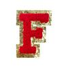 Red A-Z Chenille Embroidery Letter Patches, 5cm Self-Adhesive for DIY Clothing.
