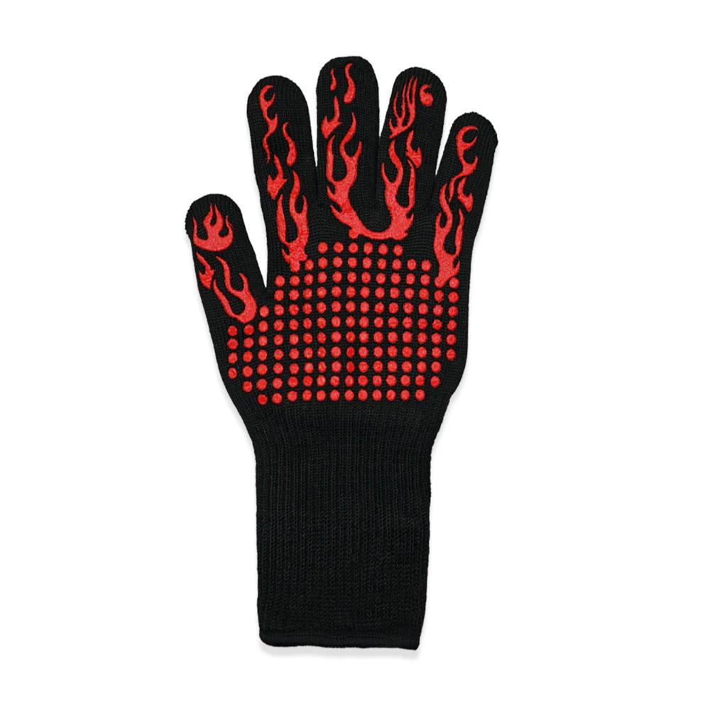 High Temperature Resistant BBQ Gloves, Heat Insulation Fireplace Grilling Gloves, Anti-scald Oven Glove for Ktichen Baking Grill