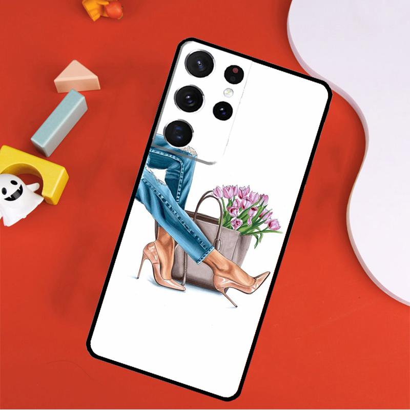 Fashion High Heels Phone Case For Samsung Galaxy S25 Ultra S24 Ultra S9 S10 S20 S21 S22 S23 Plus S24 FE Cover
