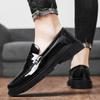 Fashion Trendy British Glossy Shoes Low-Cut Casual Dress Oxfords for Teen/Adult Men Breathable Business Footwear Elastic Sole Streetwear