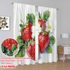 2pcs,2D Plane Printing Light Filtering Curtains Berry Blooms Versatile Durable Polyester (without Rod) Art Deco Festive Use for