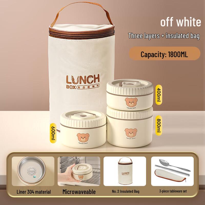 ZISIZ Cartoon Style 304 Stainless Steel Microwavable Lunch Box