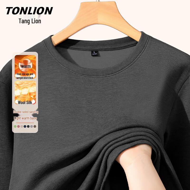 Мужская зимняя термофутболка TonLion с длинным рукавом, круглым вырезом, из смесовой шерсти L
