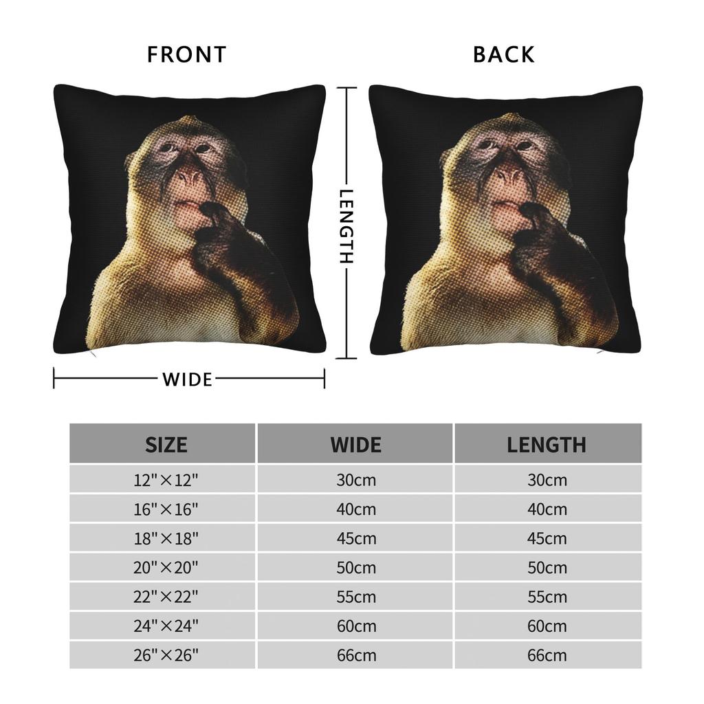 Decorative Pillowcase Thinking Monkey Meme  Accessories Car  Throw Pillow Case Cover Square Multi Size