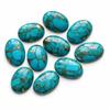 AAA+ Blue Copper Turquoise Oval Cabochon, Flat Back Natural Gemstone, High Grade Turquoise for Jewelry Making