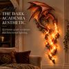 Led Night Light Dragonfire Guardian Wall Sconce, Gothic Fantasy Dragon Head Lamp, Vintage Resin Sculpture with Flame for Medieval Home Bar Decor