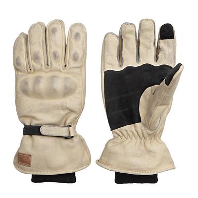 DEGNER Winter Leather Compatible with Heated Motorcycle Vintage Gloves, Grips, Gloves, Finish, Men's, WG-50 (XL, Ivory)