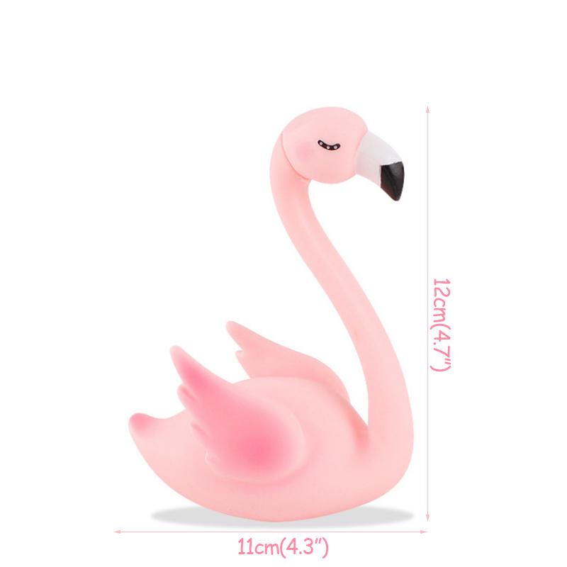 WEIGAO 1Pc Pink Flamingo Soft Pottery Cake Topper Flamingo Hawaiian Theme Kids Birthday Party Decorations Baby Shower Cake Decor