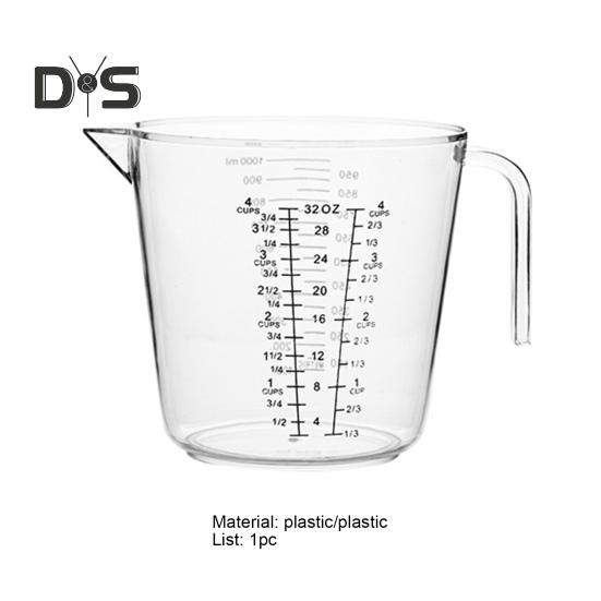 Plastic Practical Food Grade Measuring Cup Clear Scale Precise Measuring Jar