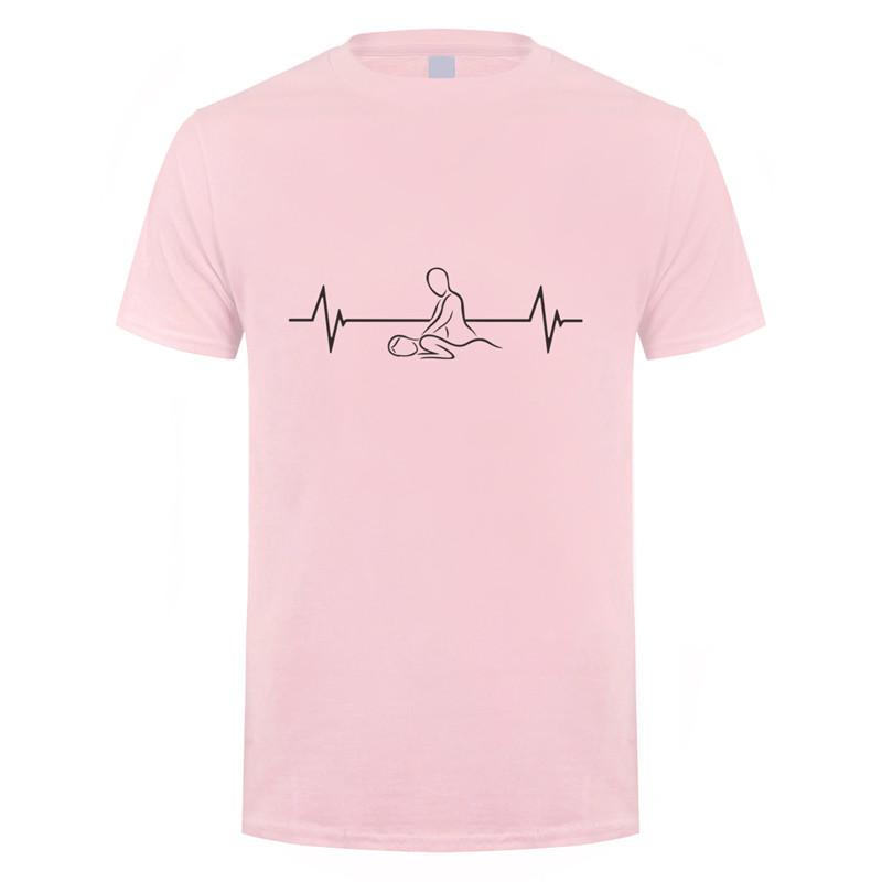 Tlukot srdce maséra Pánské tričko s krátkým rukávem Bavlněné Masážní Pánské tričko Topy Tričko TM-015