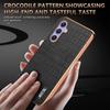 Luxury Crocodile Leather Phone Case for Samsung Galaxy A55 A35 A25 A15 A05S 54 34 14 M14 Shockproof Electroplat Frame Soft Cover