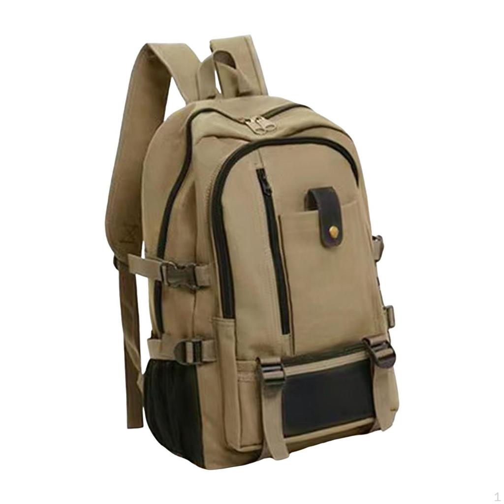 Canvas Laptop Backpack Waterproof Storage Computer Bag for Travel Hiking College Work