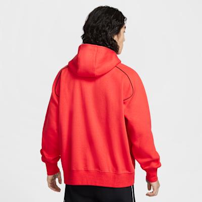 Nike Sweatshirts Men's Orange Red Hooded Moderate