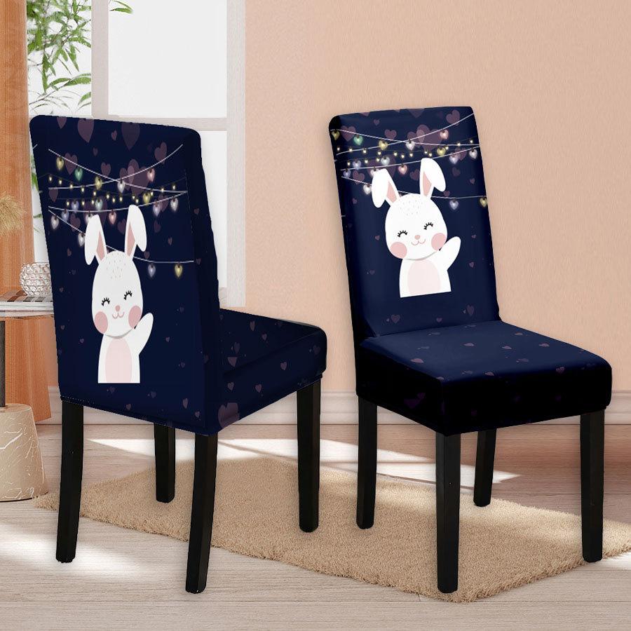 

Cartoon Pet Pattern Chair Cover Skin-Friendly Soft Moisture-Wicking Breathable Elastic Seat Cover Halloween Party Chair Cover 1 piece
