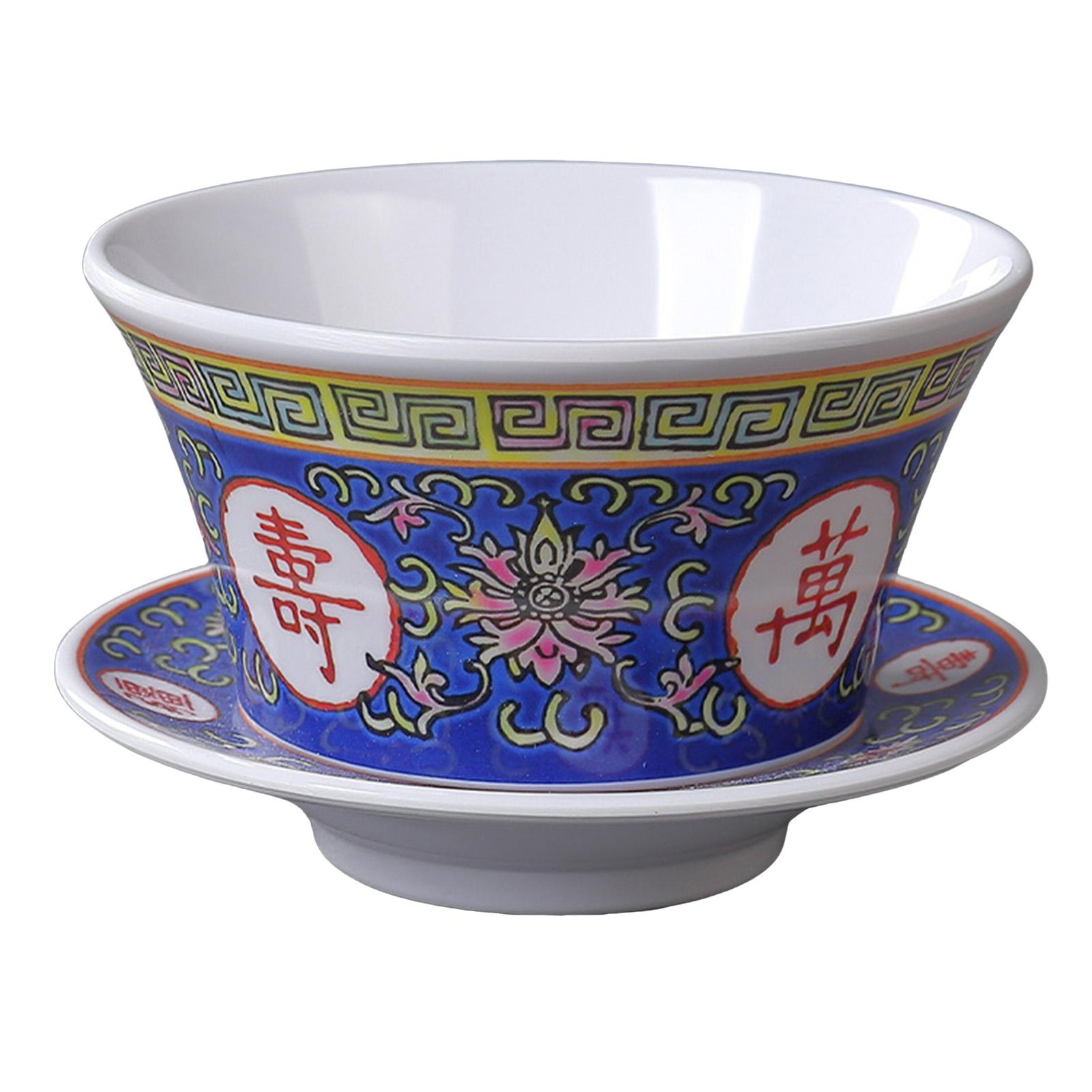 Ceramic Kungfu Tea Cup Porcelain Traditional Gai Wan Tea Set Vintage Traditional Gongfu Brew Loose Oolong/Puerh Tea Tea Ceremony