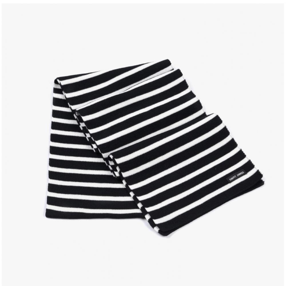 Saint James Daguai Stripe Muffler Navy Ecume 2945