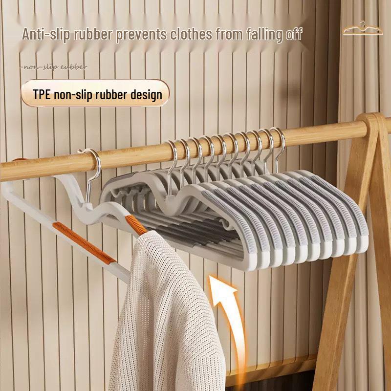 Compact Non-Slip Clothes Hanger - Space-Saving, No-Trace, Anti-Shoulder Bump Drying Rack.