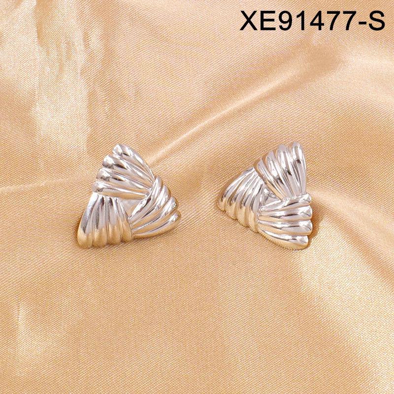 INS Style 18K Gold-Plated Stainless Steel Rectangular Stud Earrings for Women