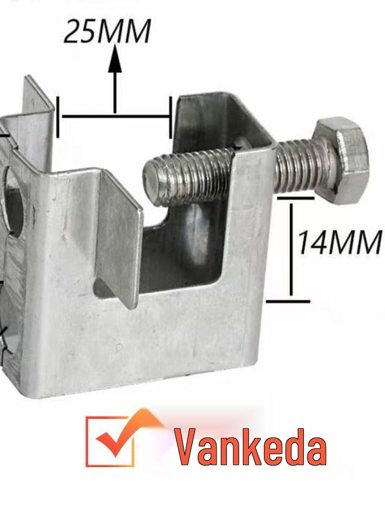 Tiger Card Holder: Tooth Steel, C-channel Hanger, H-slot Hook, I-beam Clamp. 16mm Diameter, 50 Pieces with Base Screws
