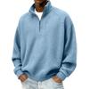 Men's Retro Plaid Zip-Up Sweatshirt Long Sleeve Stand Collar Casual for Fall Winter