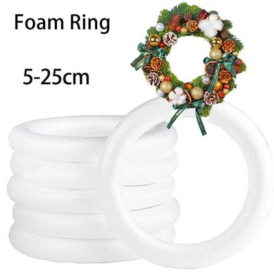 1 Pieza Anillo Blanco de Espuma Poliestireno Decoraciones para Bodas Fiestas Nuevo DIY Corona Hecha a Mano