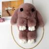 Niedliche flauschige Pompons aus Kaninchenfell Kettentasche Damen Cartoon Hase Umhängetasche Flauschiger Hase Schulterplüschrucksack Mädchen Geburtstagsgeschenke