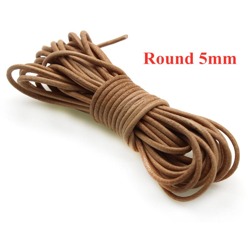 2Meter 1 2 3 4 5 6 8 mm Genuine Cow Leather Cord for Bracelet Necklace Round Flat Leather Strap Rope String DIY Jewelry Making